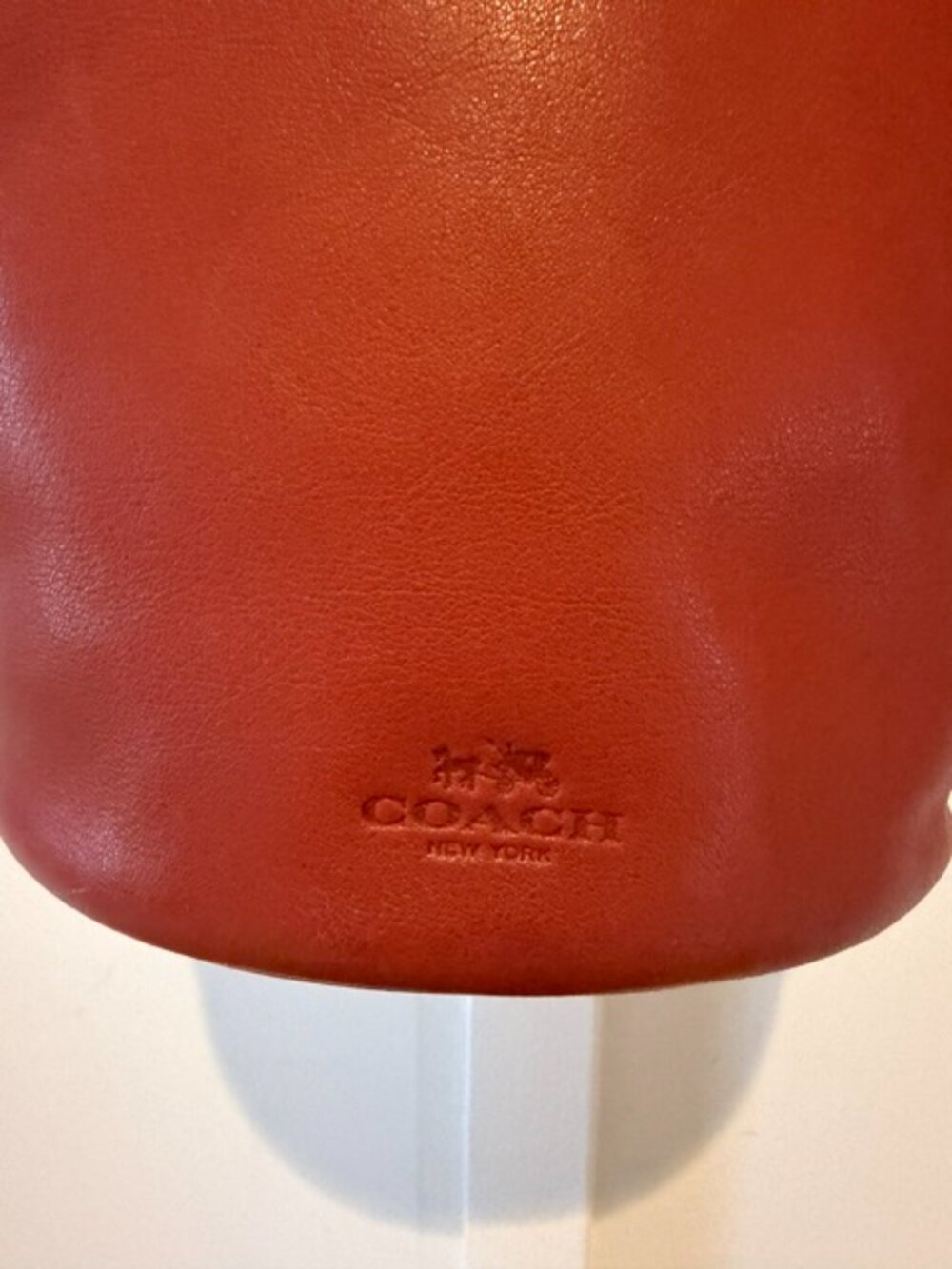 Coach Bleecker 32281 Reddish Orange Leather Mini Duffle Crossbody - Picture 5 of 10